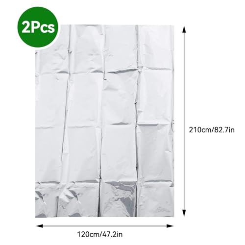 2 Stück Mylarfolie Silberfolie Pflanze Reflektierende Film, Reflexionsfolie, Hochreflektierende PETP-Pflanzenfolie Reflektionsfolie Grow, Pflanzenreflektierende Folie Für Garten Gewächshaus 210×120cm
