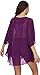 Women's Solid Puff Sleeve Kimono Cardigan Loose Cover Up Casual Blouse Top Chiffon Purple XXL