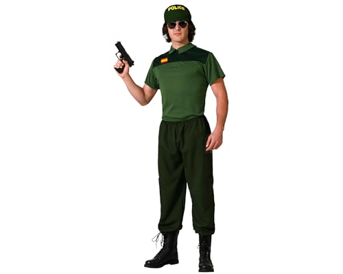 Atosa disfraz guardia civil camiseta verde hombre adulto XL