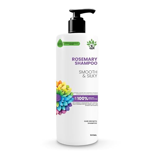 Image of GIR Rosemary Shampoo with Rose Hydrosol | For Smooth & Silky Hair, Sulfate Free |No Parabens, Sulphate, Dyes| Ideal For All Hair Types | 250ML (500 ml)