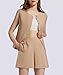 Casly Lamiit Two Piece Short Sets for Women Dressy Casual Outfits Creweck Button Down Blazer Vest Summer High Waisted Pants Fashion Clothing Khaki M