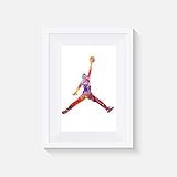  Jordan inspiriert Aquarell - Jumper Mann Poster - Alternative TV/Movie Prints in verschiedenen Größen (Rahmen nicht im Lieferumfang enthalten)