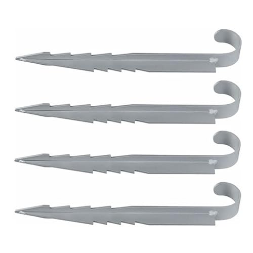 Piquet d'ancrage pour trampoline et balançoire - Lot de 4 fixations de sol en métal pour gazon