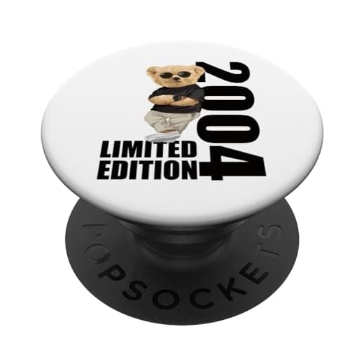Edición limitada 2004 Oso Cumpleaños 2004 Vintage 2004 PopSockets PopGrip Intercambiable
