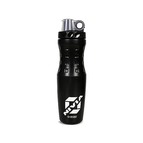 Nivia G 20-20 Sippers Water Bottles for Sports/Outdoors, Cycling Gym & Running Bottles for, Training, Exercise & Fitness, Light Weight, & Leakproof With Quick-Grip (740 ml, Pack of 1, Plastic, Black)