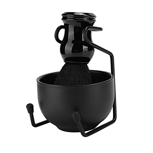 ZASCHMOY Bart-Rasierwerkzeug, 3-teiliges Set, Professioneller Herren-Ständer, Halter, Haarbürste, Seifenschale mit Glatter Oberfläche und Kompakter Größe für Lange Nutzungsdauer und (3-teiliges Set)