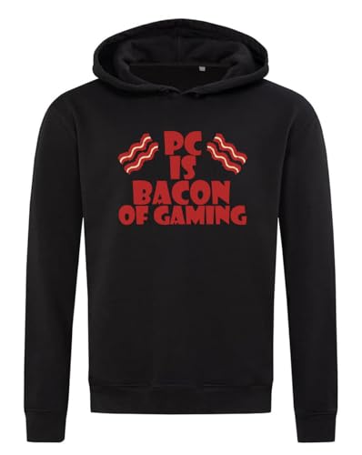 Sweat à capuche Pc is Bacon of Gaming en coton noir pour gamer