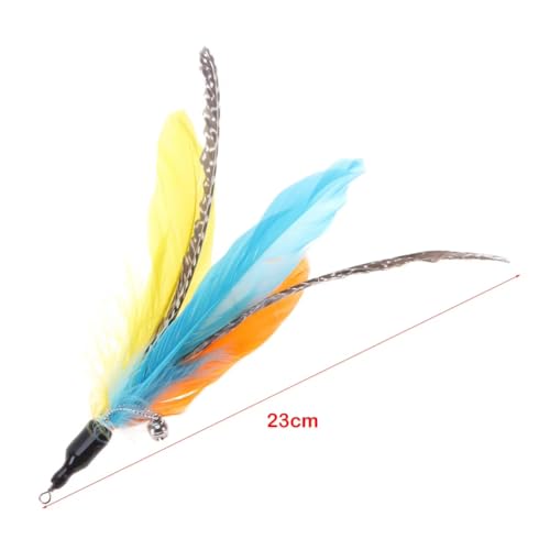 Image of Sunkizzrs Interactive Cat Feather Toy Set - Activity Toys for Kittens - Wand to Exercise Cats - Stick Toy for Indoor Persian Cats (Retractable Stick+Feather)