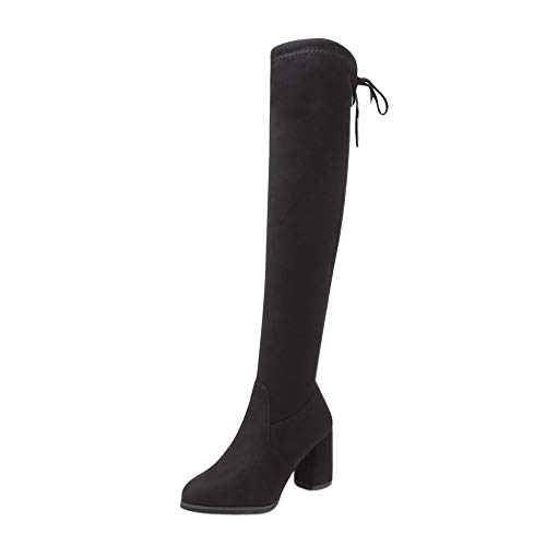 Bottes Femmes Hautes, Hiver Bottes Chaussures à Talons Hauts Bottes Cuissarde Sexy BaZhaHei