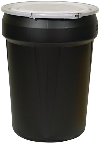 Fût collerette métallique Eagle 1601MBLK tambour noir de stockage 30 gallons pour vrac