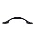 Amazon Basics Rounded Foot Cabinet Handle, 4.63-inch Length (3-inch Hole Center), Flat Black, 10-Pack