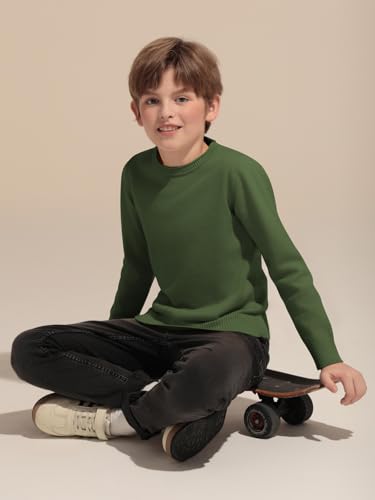 Haloumoning Boys Sweater Kids Fashion Long Sleeve Crewneck Knit Pullover Fall Winter Clothes 5-14 Years4