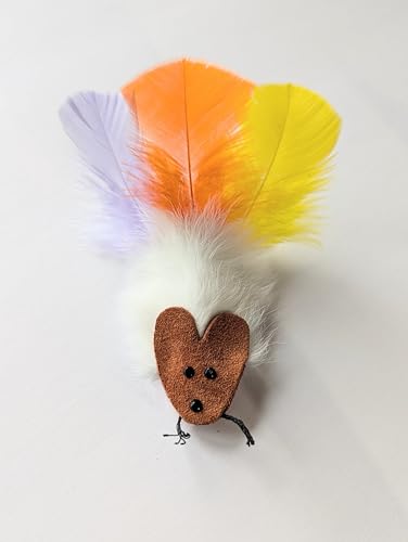 Rosie Rat Feather Tail Cat Toy (White)