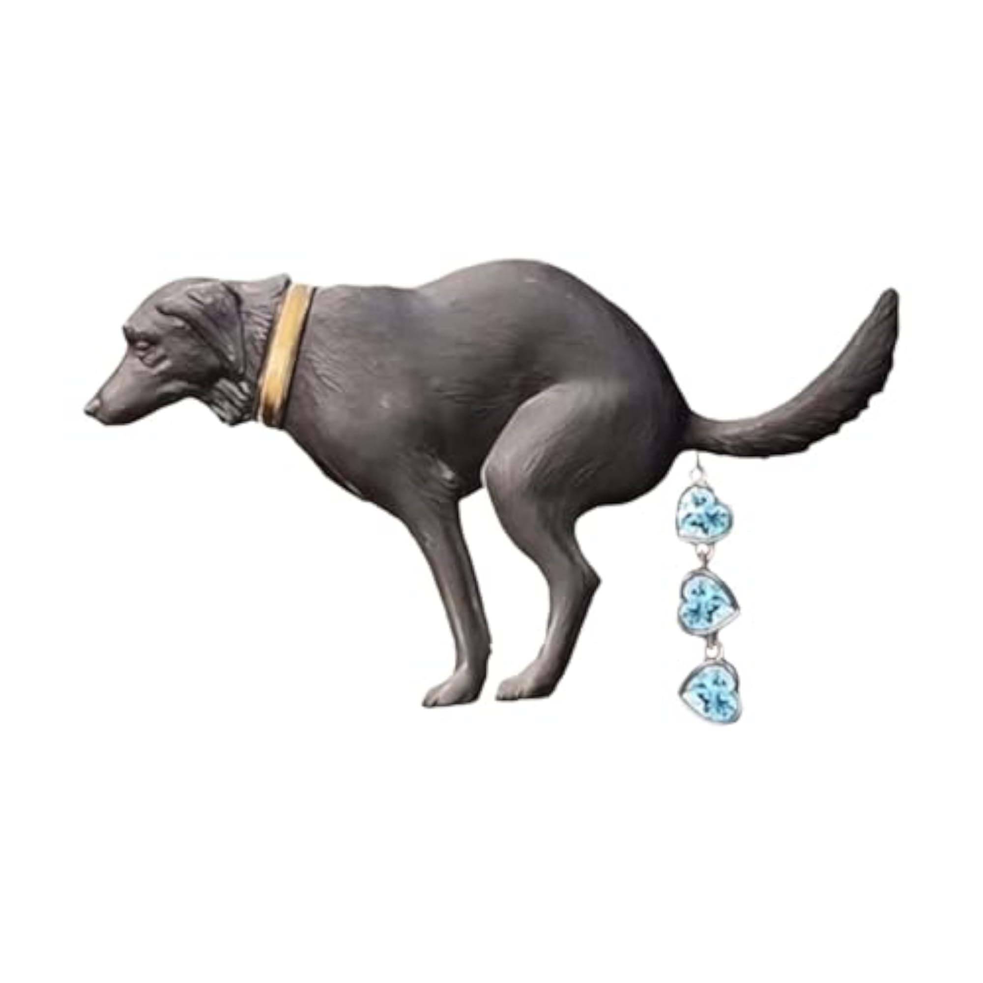 Funny Dog Pooping Design Brooch for Hat, Women & Kids