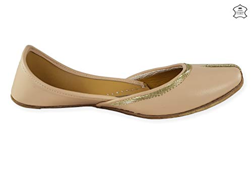 Image of Fulkari Women's Nappa Soft Genuine Leather Juttis | Bite and Pinch Free Jutis | Punjabi Jutti For Ladies | Casual Flat Stylish Mojari | Ethnic Flats For Girls |