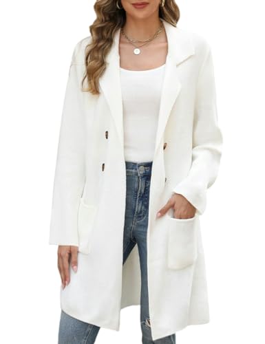 Image of CiCiBird Women Fall Long Cardigan Sweater Trendy Knit Jacket Coat Dressy Blazer Coatigan