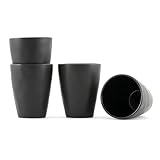 hanseküche set di 4 tazze da caffè (4 x 120 ml) – tazze da caffè a pareti spesse senza manico, in gres porcellanato, lavabili in lavastoviglie