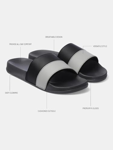 Image of hummel CAMP MEN COLOUR BLOCK SLIDERS Comfortable Cushioned Sole Arch Support Durable Lightweight Flexible Trendy Style Flip flops and Slippers Slides for Men Daily use Chappal