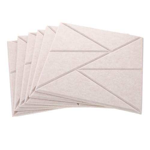 ibasenice 6 Pack Self-adhesive Acoustic Foam Insulation Panels for Movie Theater Office Noise Dampening Polyester Fiber Wall Boards