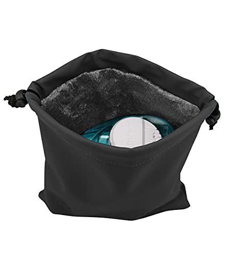 Navage Travel Bag (Black) - Vegan Leather Travel Pouches for Women and Men - Custom-Fit Small Pouch for the Navage Nasal Irrigation System - Versatile Drawstring Pouch and Makeup Bag (8.25"x10.25")4