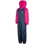 Trespass Explorer Suit Kids Waterproof All in One Rainsuit (Navy/Gerbera, 9-10 Years)