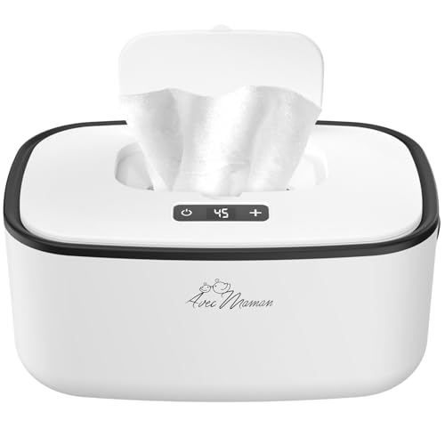 AVEC MAMAN Baby Wipe Warmer Dispenser S1 - Adjustable Temperature Control - White