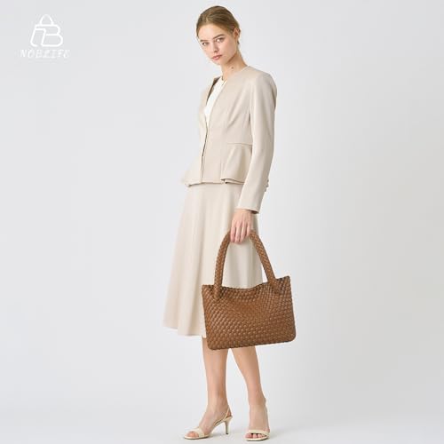 Image of Handbag and Purse for Women,Handmade Vegan Leather Summer Beach Travel Shoulder Bag | Travel-friendlyTote