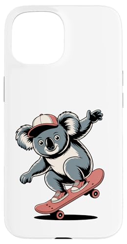 �X�P�[�g�{�[�h�ɏ�����R�A��Skating Koala Skateboard �X�}�z�P�[�X iPhone 15 �p