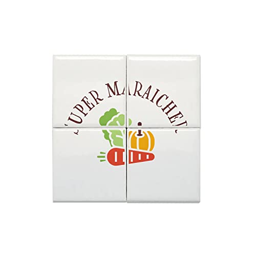 Carreaux céramique décoratifs Maraîcher Héros (lot de 4, 15,2x15,2 cm) pour mur