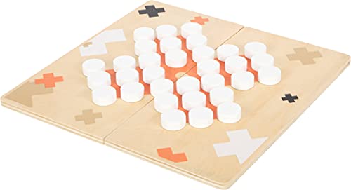 small foot Mühle und Solitär "Gold Edition" aus Holz, zwei Brettspiele im modernen Look, ab 6 Jahren, 12220