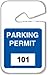 Parking Permits, Rearview, 101-200, Wht/Blu