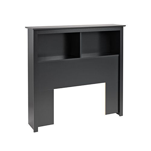 Image of Prepac Stylish Twin Headboard with 2 Compartments, Deep Bookcase Style Headboard for Twin Size Beds 11 inch D x 44.75 inch W x 43 inch H, Black, BSH-4543