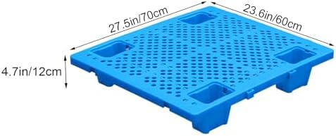 Basement Floor Plastic Pallet,Lightweight Polyethylene Pallets,Hdpe Breathable Grid Item Tray,Pallet Board for Stackable Shipping Pallets,Blue,27.5x23.6x4.7in,2pcs