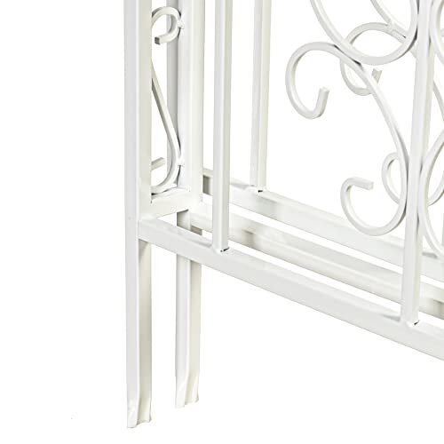 Plow & Hearth Arch Metal Outdoor Garden Arbor With Double Gate | Montebello | 84-In (H) X 53-In (W) X 23-In (D) | White | Iron Trellis Lattice For Climbing Plants | Wedding | Outdoor Patio Décor #TOP4