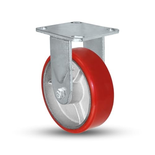 6 Inch Rigid Fixed Caster - 6 X 2 Polyurethane on Iron Wheel...