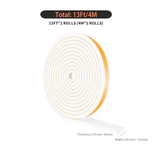 Image of Weather Stripping Door Seal,High Density CR,1 /2 in x 1 /4 in x 13Ft