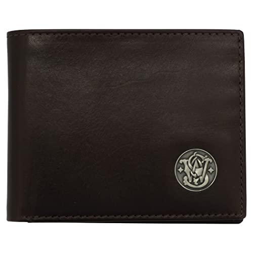 Smith & Wesson Bifold Wallet BLACK & DEEP BROWN Color, Men’s Birthday Gift, Handmade Bifold Wallet (Deep Brown)