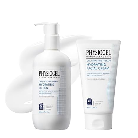 PHYSIOGEL DMT Duo for Face & Body Daily Hydrating Facial Moisturizer & Lotion for Dry and Sensitive Skin
