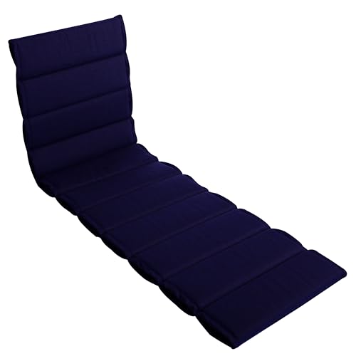 LILENO HOME Sonnenliege als 1er Set - Rollliege in Dunkelblau - Gartenliege...