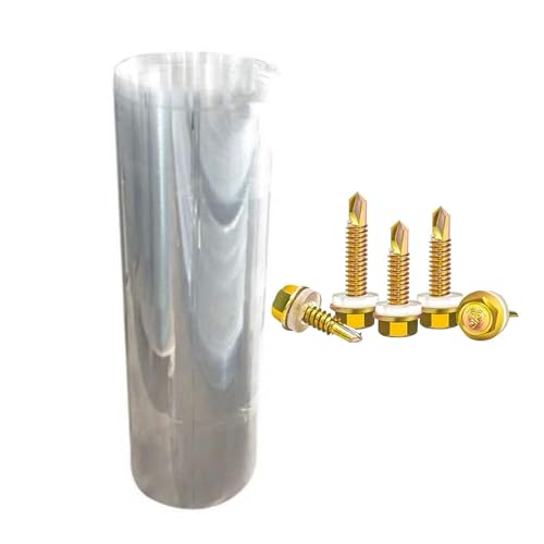 ShEyle Clear Waterproof UV Protected Polycarbonate Sheet Panels for Garden Greenhouse Sun Room Window Roofing Cladding,All-Weather Outdoor Roof Covering,Easy to Cut and Bend,with Screws (0.5 * 1m)