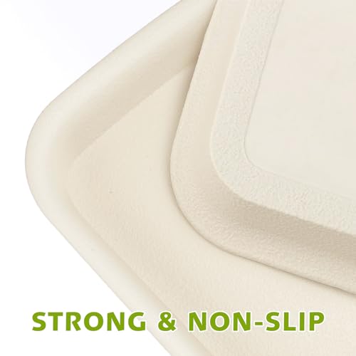 Happyyami 3pcs Plastic Plant Saucer Rectangular Drip Trays for Indoors Outdoor Plants Flower Pot Garden Plant Water Tray for Pots Window Sills Window Shelf White 40X14.3CM - Image 3