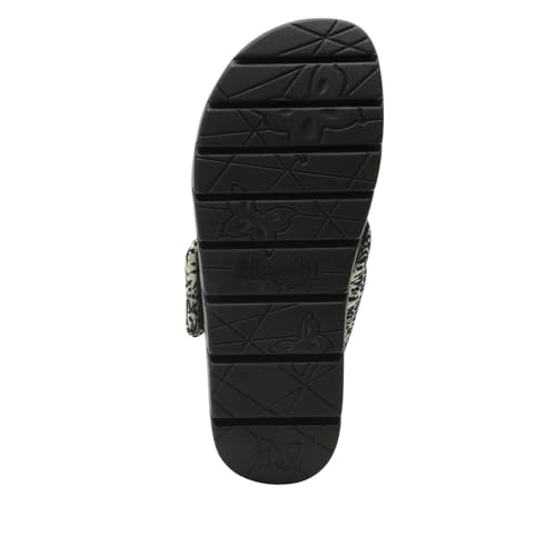 Image of Alegria Women Rylie Vegan Leather Lightweight Platform Satin Scarf Tie Slide Sandal