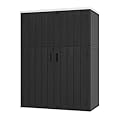 Mrosaa Vertical Outdoor Storage Cabinets,Plastic Sheds&Outdoor Storage with Floor,Outdoor Storage Box Waterproof/Lockable for Garage,Bike,Tools Storage Shed (57Cu.ft)