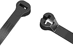 Intervisio Câblodistribution avec dispositif de verrouillage en acier inoxydable de dent métallique 14” X 0.18“, Cravates zippées UV Résistant, noir, 100 Pièces