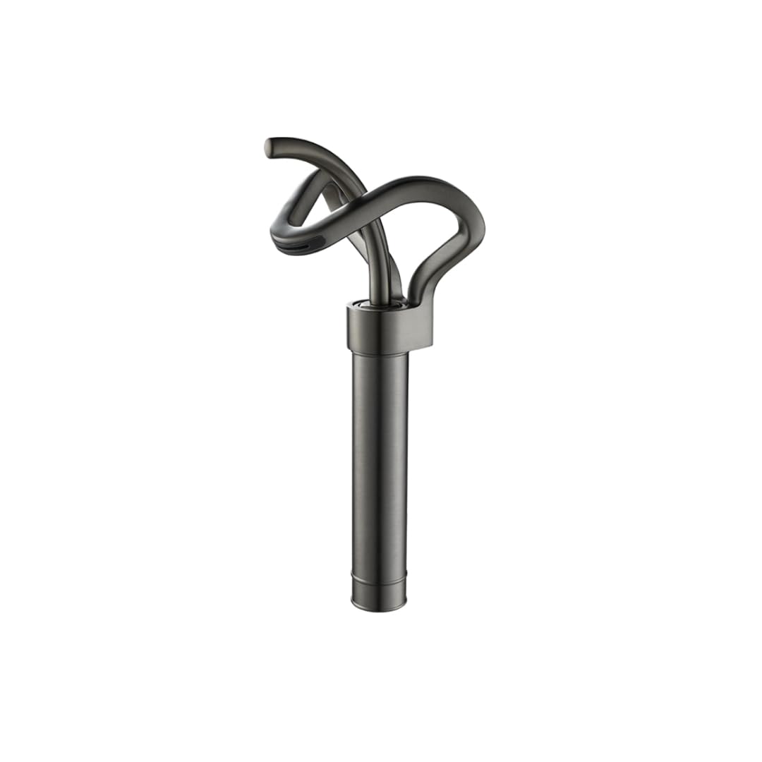 Robinet cascade Black Gold : mitigeur de lavabo haut gris et or au design de luxe pour salle de bain