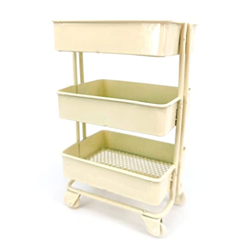 SDFGH 3 niveles Mini Trolley Storage Rack Dollhouse de hierro Accesorios de colección de estanterías (Color : D, Size : 1pcs)