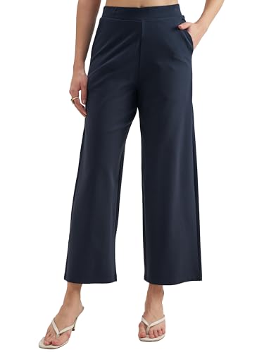 Image of Tokyo Talkies Wide Leg Relaxed fit Cullotes |Ultra Soft, Elasticated, High Waist, Wrinkle Free Trousers |All Day Wear
