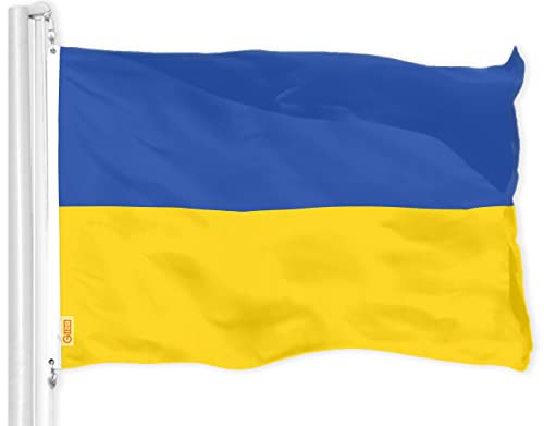 G128 Ukraine Ukrainian Flag | 2x3 Ft | LiteWeave Pro Series Printed 150D Polyester | Country Flag, Indoor/Outdoor, Vibrant Colors, Brass Grommets