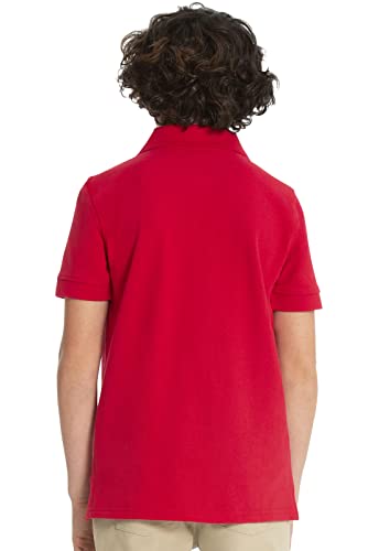 Image of Classroom Girls' Short SLV Pique Polo | Side Vents, Droptail Hem, Ribbed Trim, Comfortable Everyday School Wear