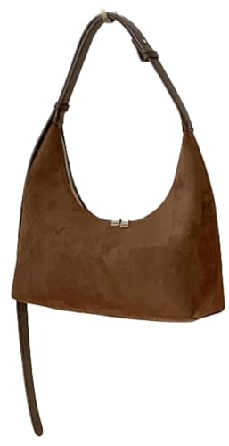 2025 Trendy Suede Handbag Adjustable Shoulder Purse with Leopard Print Vintage Chic Soft Hobo Bag for Fall Winter